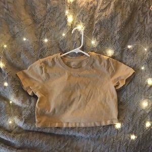 TAN CROPPED SHIRT (≧◡≦) ♡